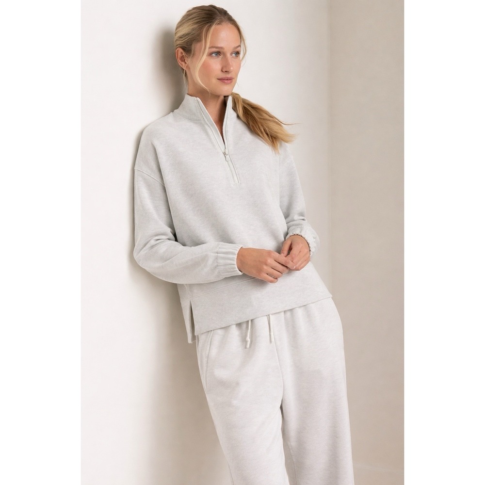 Peter Millar Light Gray Half-Zip Sweatshirt